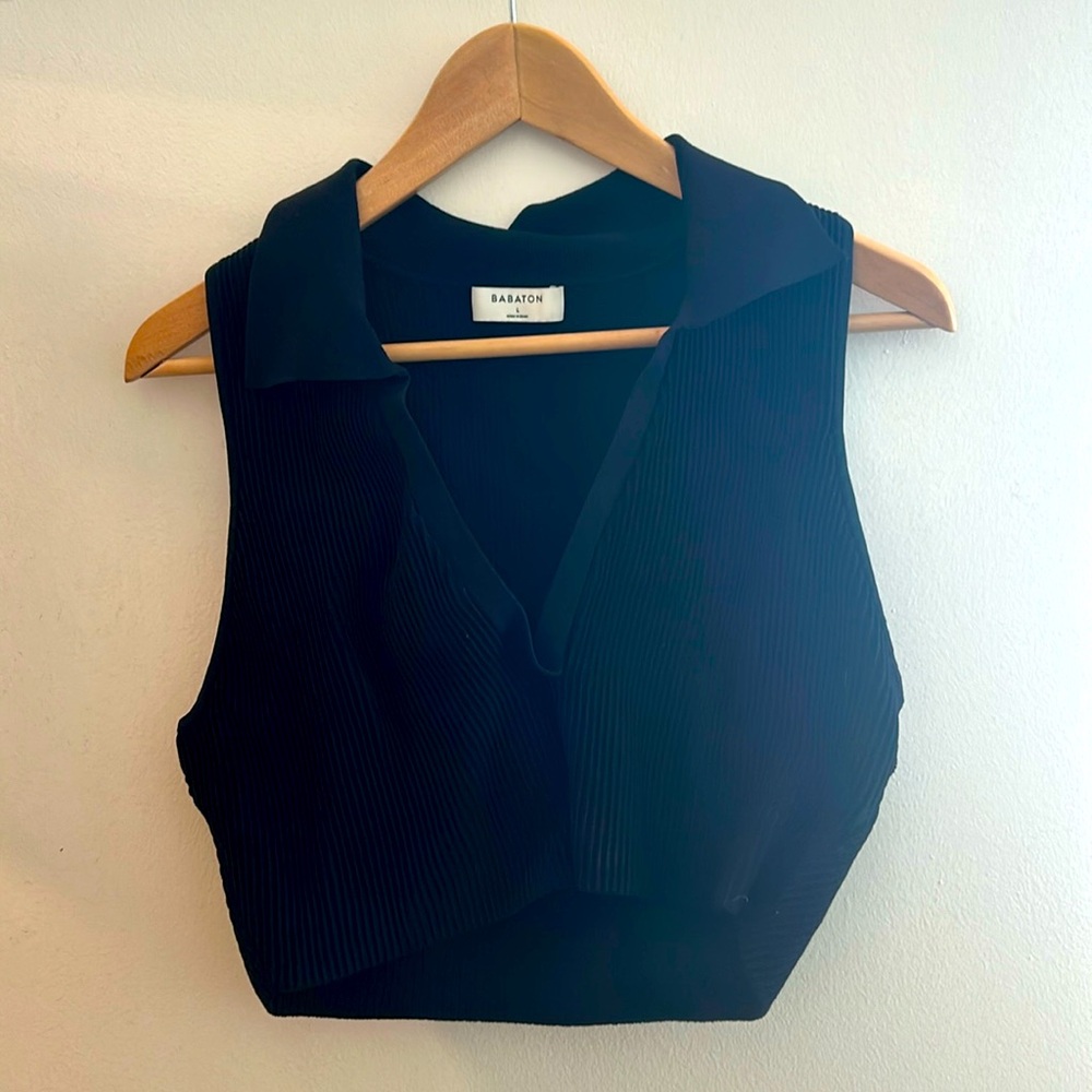 Babaton cropped collared top
